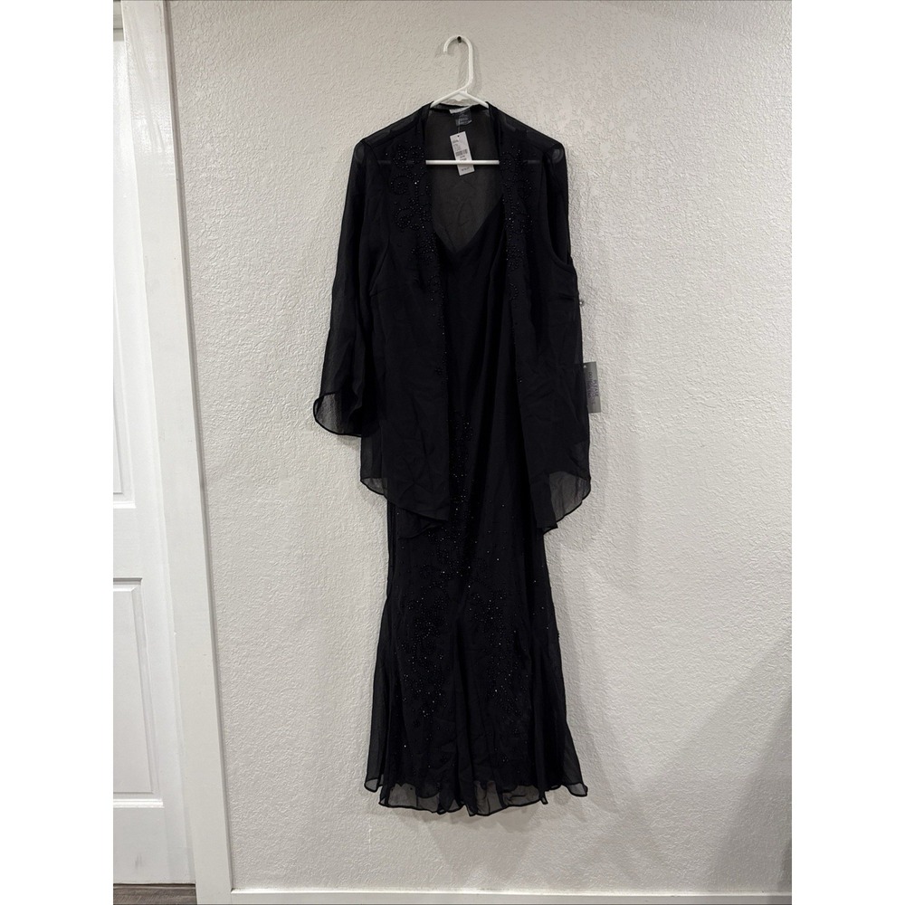 Catherines Sleeve-less Black Dress With Top 20W (2 Piece)